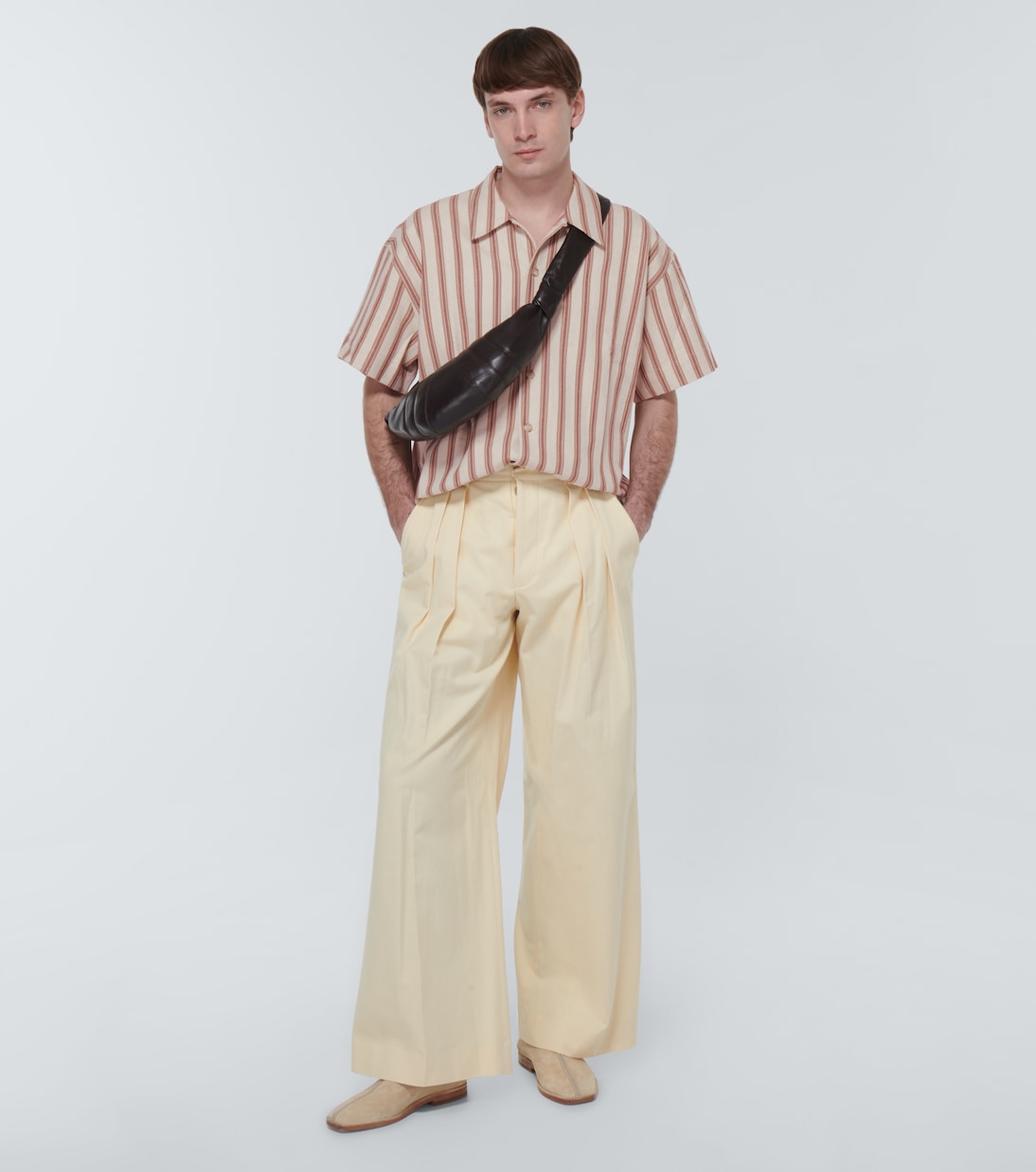 Striped cotton and linen shirt | Commas