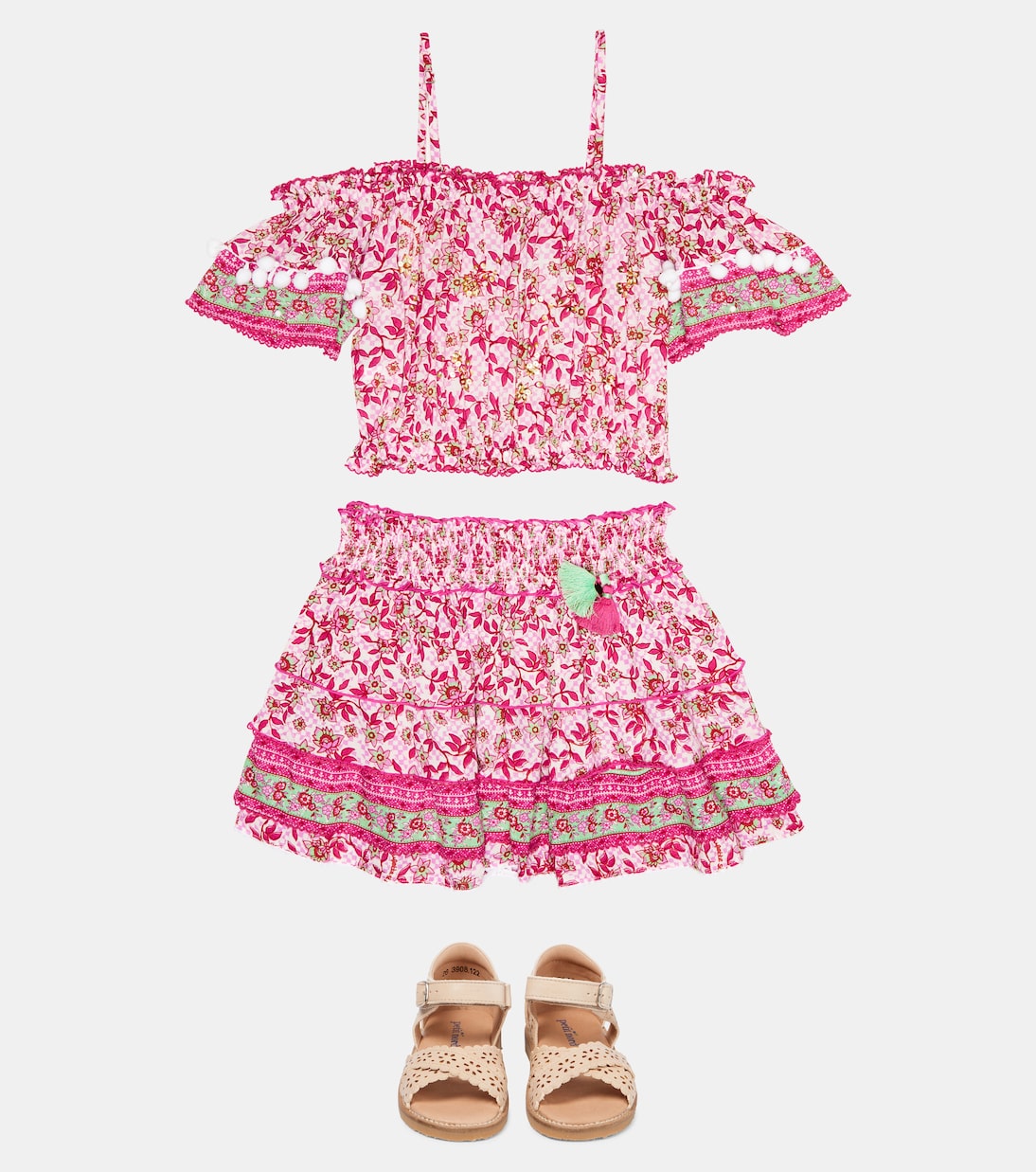 Donna floral off-shoulder top | Poupette St Barth Kids