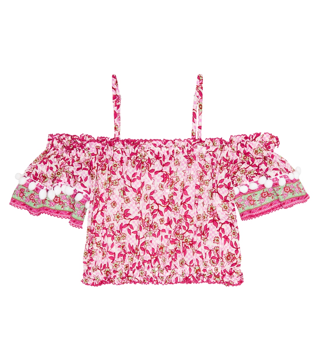 Donna floral off-shoulder top | Poupette St Barth Kids