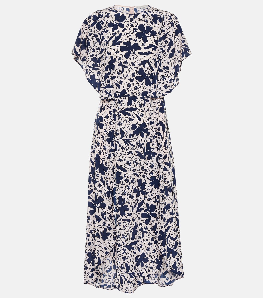 Robe midi en soie à fleurs | Stella McCartney