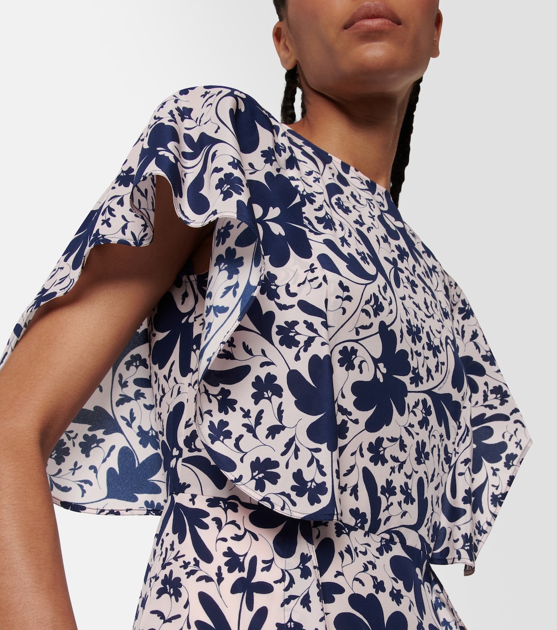 Robe midi en soie à fleurs | Stella McCartney