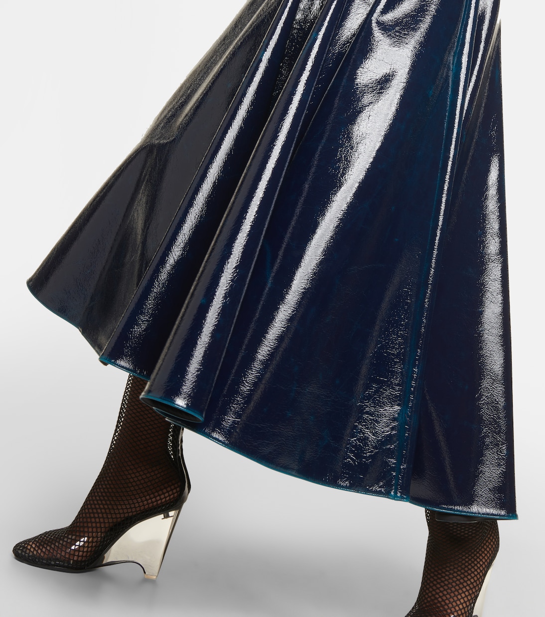 Coated wool-blend midi skirt | Alaïa