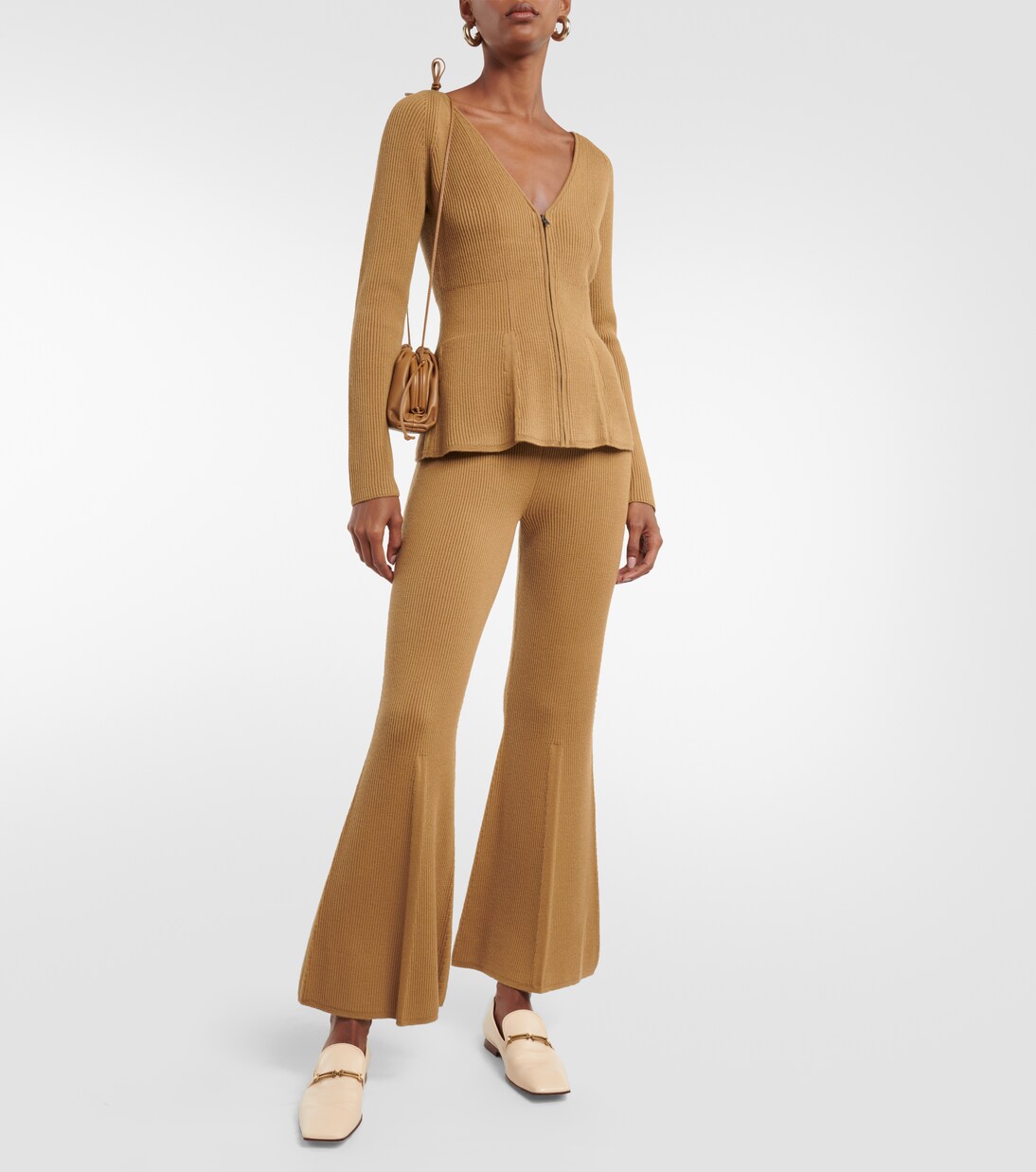 Pantalon évasé en laine mélangée | Joseph