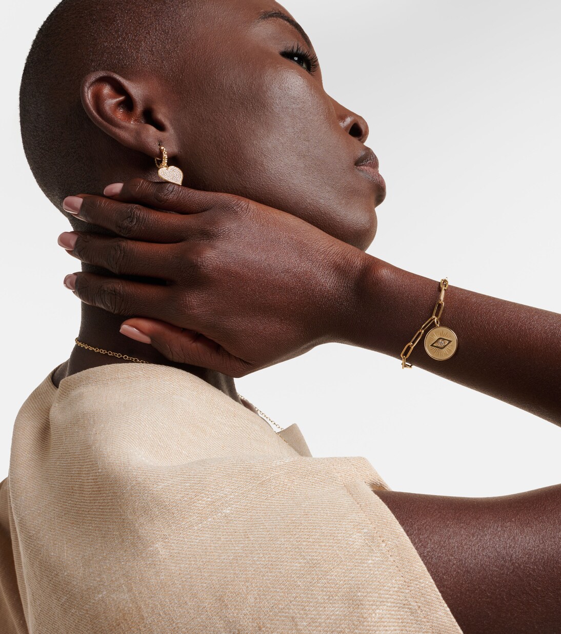 Pulsera de cadena Evil Eye Coin de oro de 14 ct  | Sydney Evan