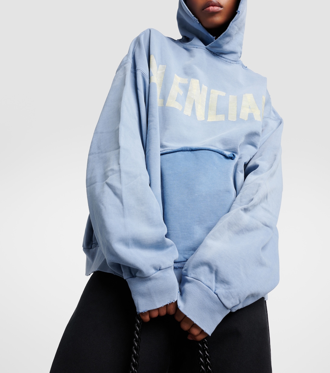 Tape Type cotton fleece hoodie | Balenciaga