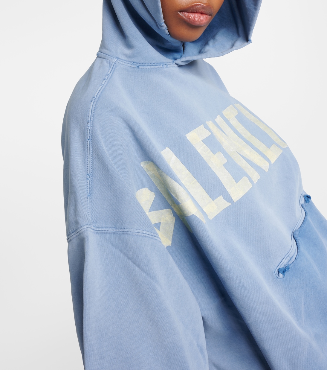 Tape Type cotton fleece hoodie | Balenciaga