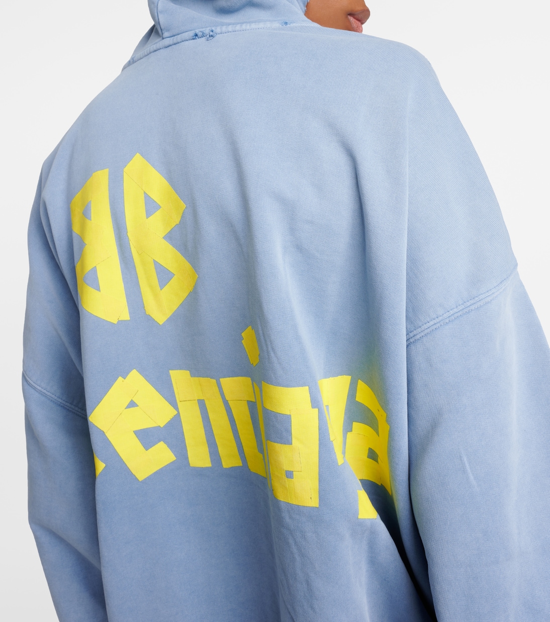 Tape Type cotton fleece hoodie | Balenciaga