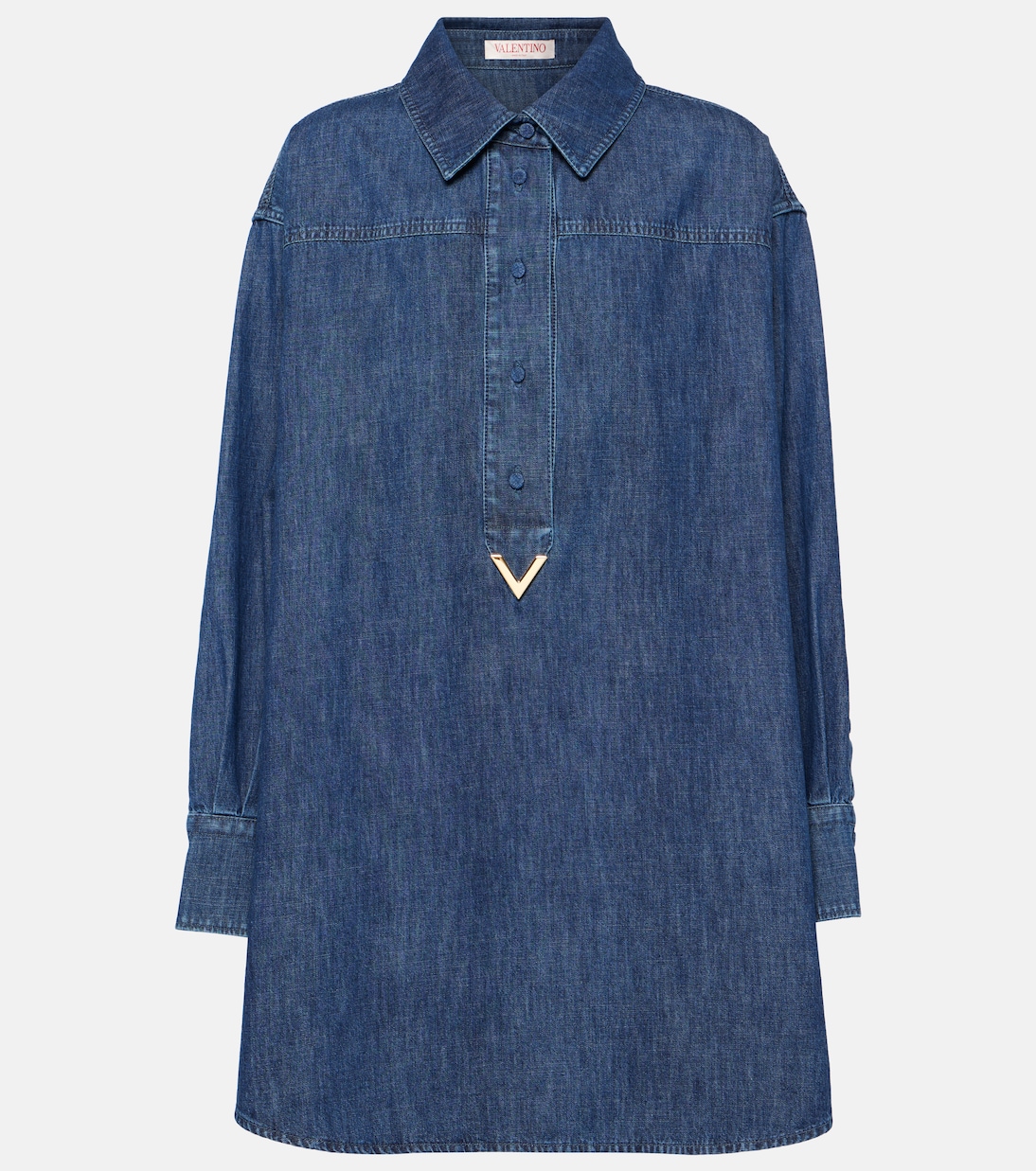 VGold chambray denim shirt dress | Valentino