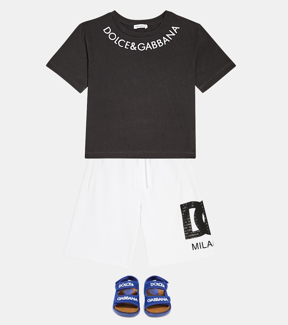 Shorts in jersey di cotone con logo | Dolce&Gabbana Kids