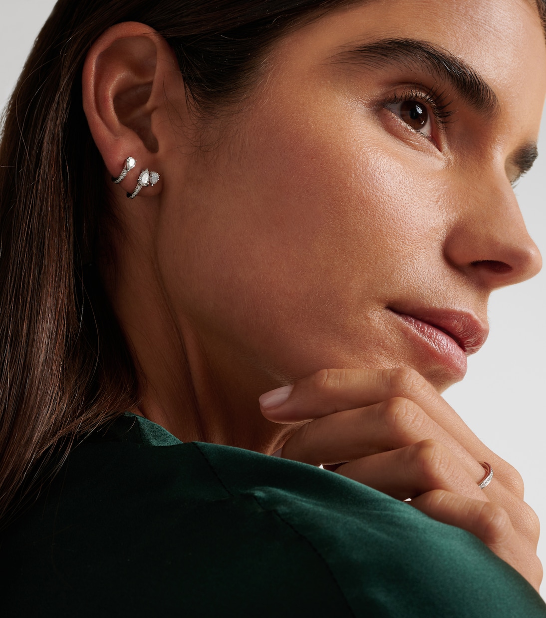 Einzelner Ohrring Serti Sur Vide aus 18kt Weißgold mit Diamanten | Repossi