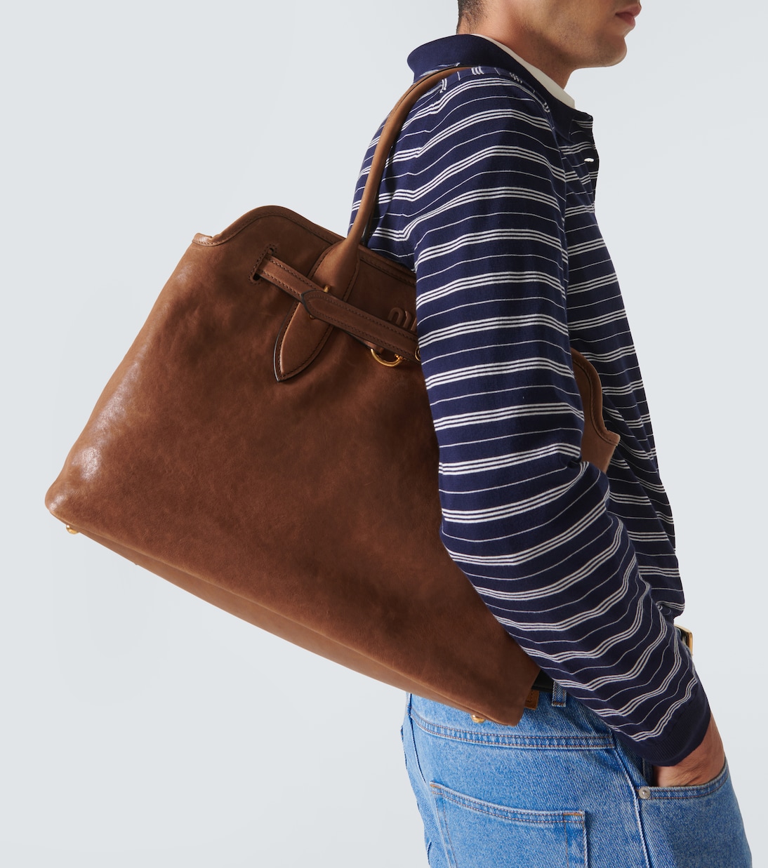 Aventure leather tote bag | Miu Miu