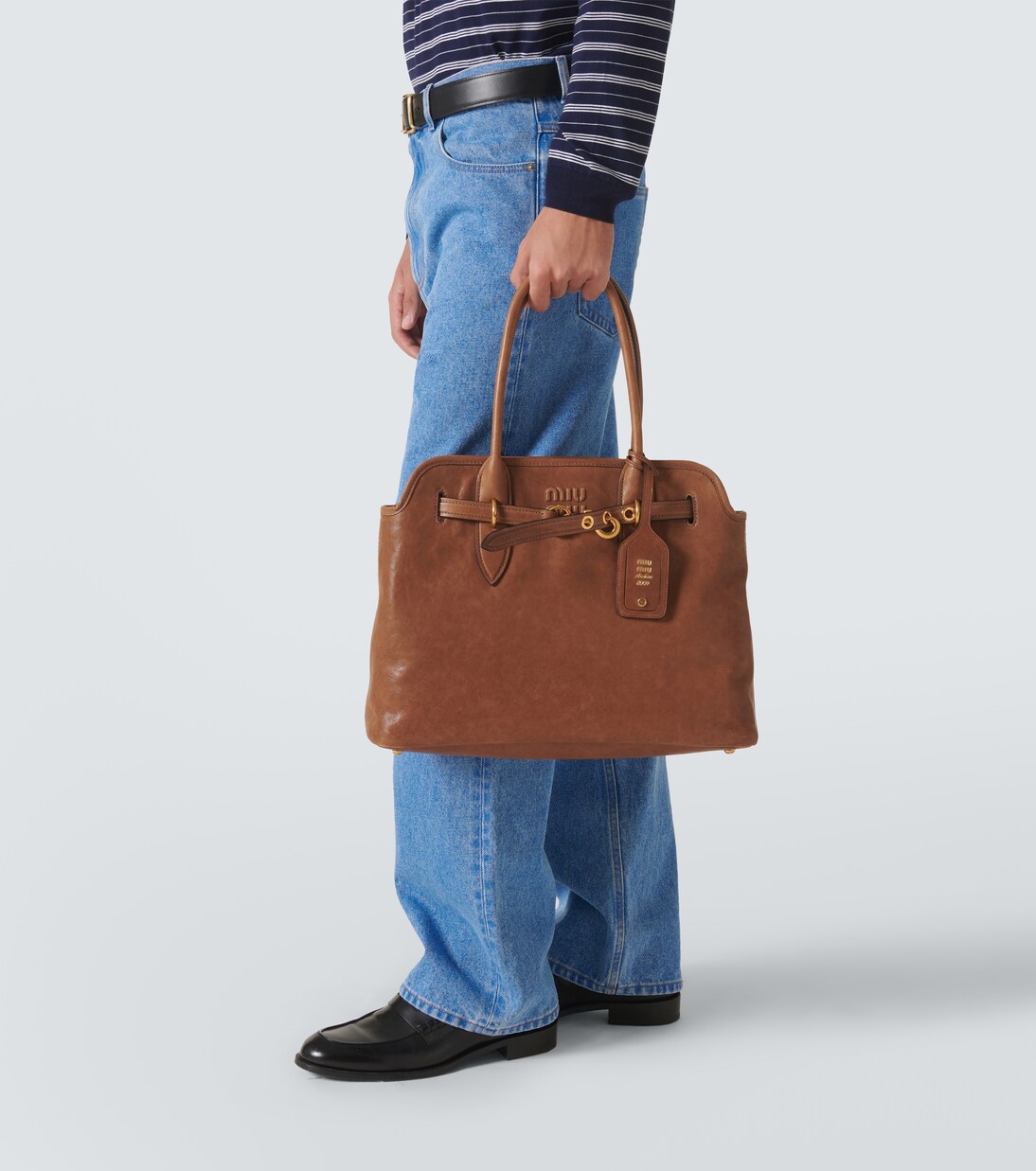 Aventure leather tote bag | Miu Miu