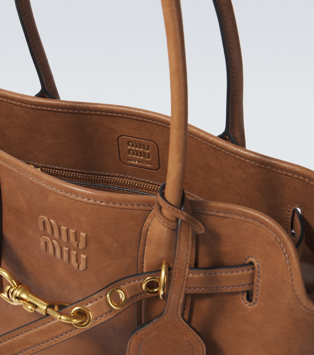 Aventure leather tote bag | Miu Miu