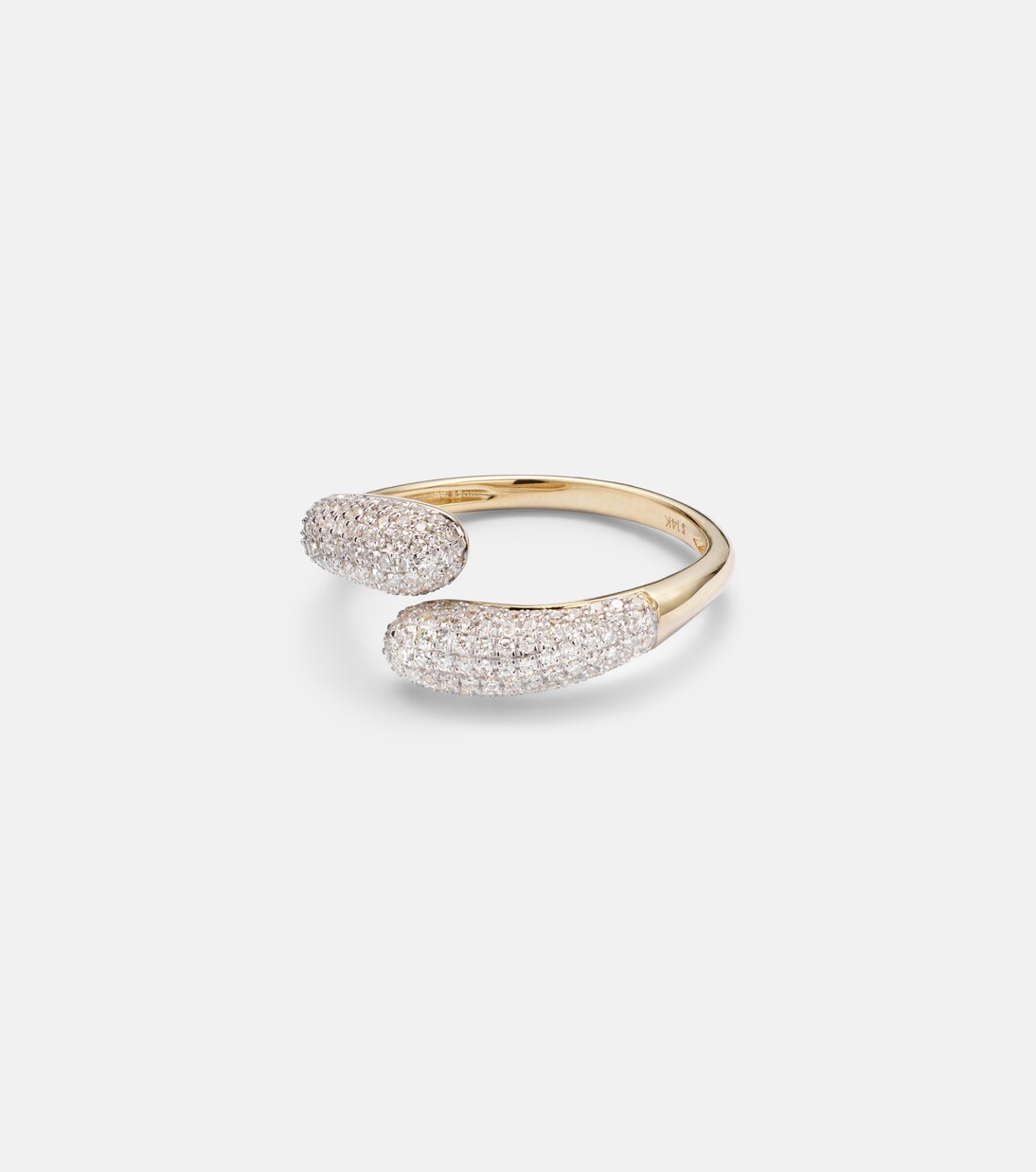 Hug 14kt gold ring with diamonds | Stone and Strand