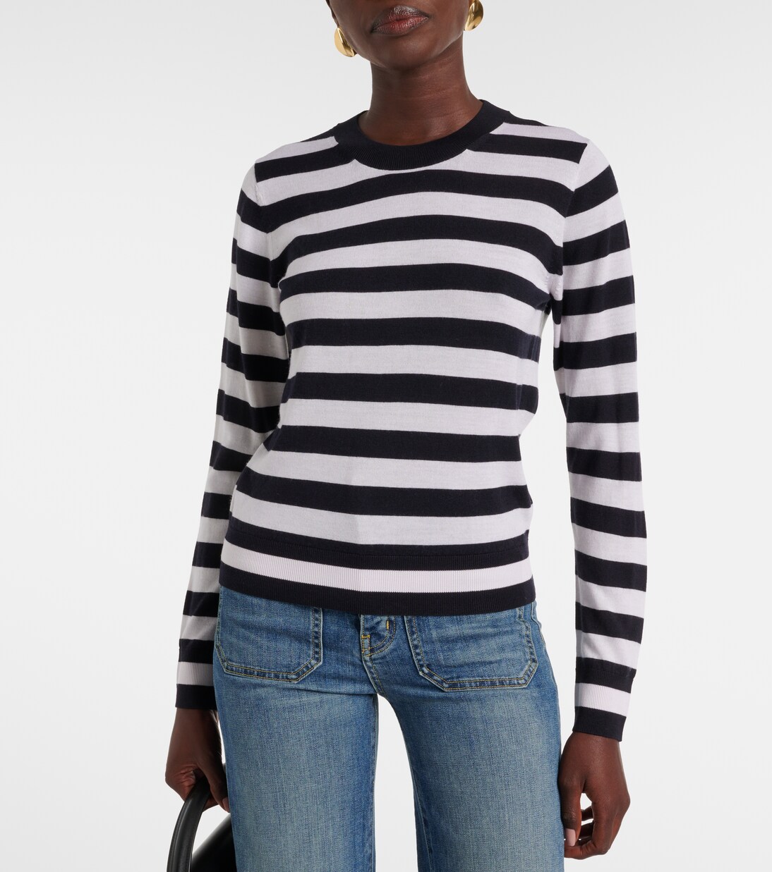 Pull Meir rayé en laine et soie | Nili Lotan