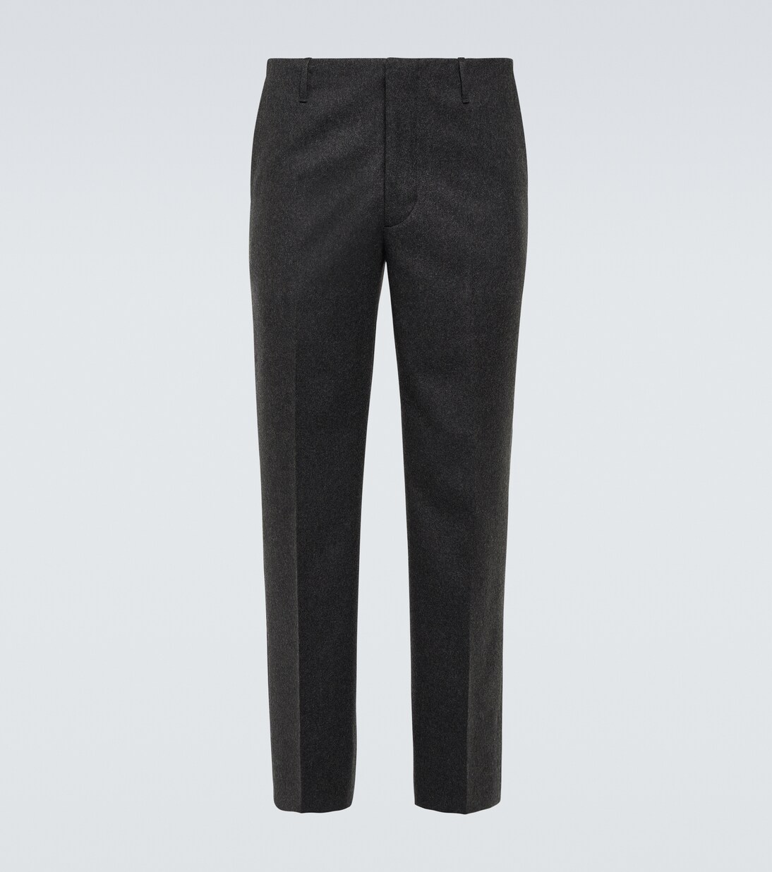 Wool flannel cropped straight pants | Prada