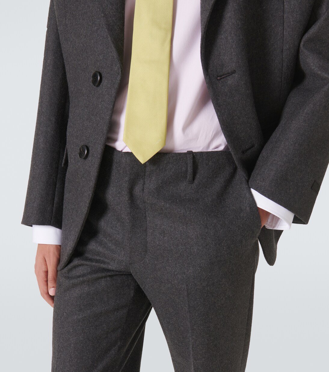 Wool flannel cropped straight pants | Prada