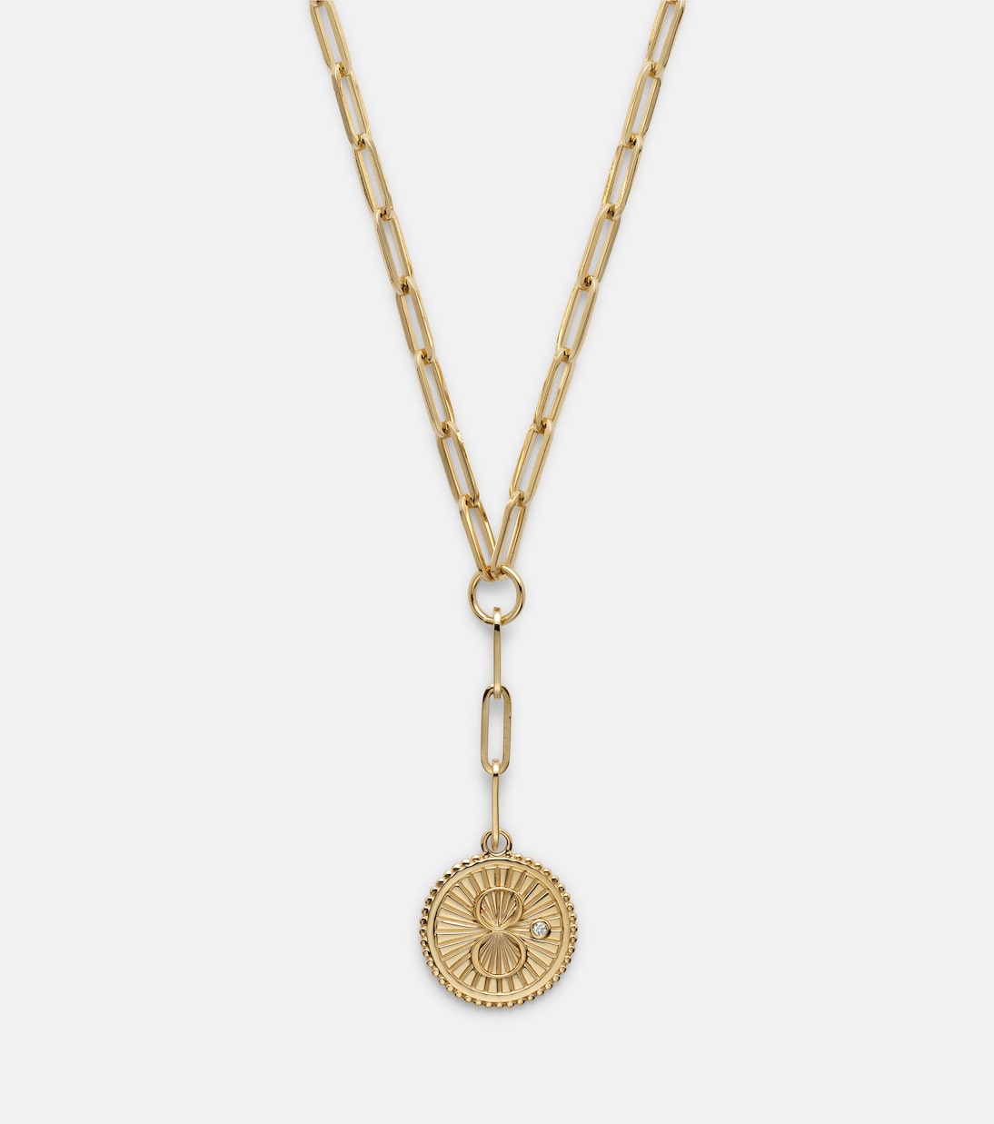Karma Clip 18kt gold chain necklace with diamonds | FoundRae