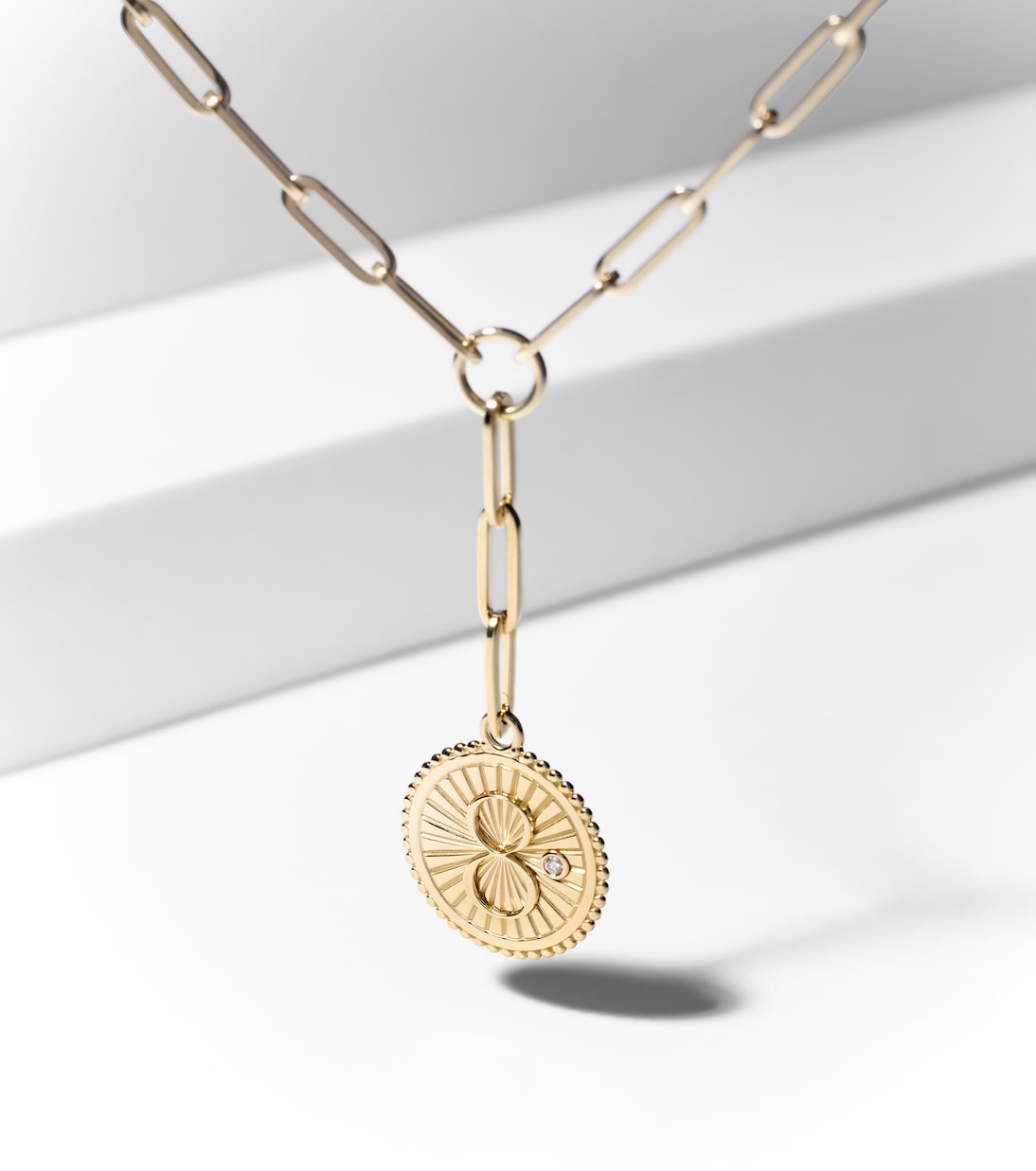 Karma Clip 18kt gold chain necklace with diamonds | FoundRae