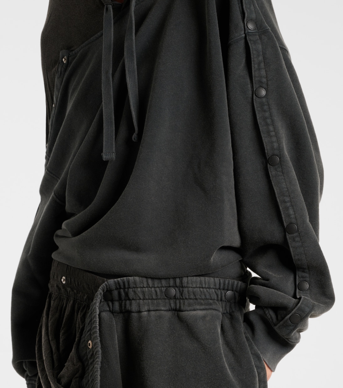 Snap oversized cotton jersey hoodie | Y/Project