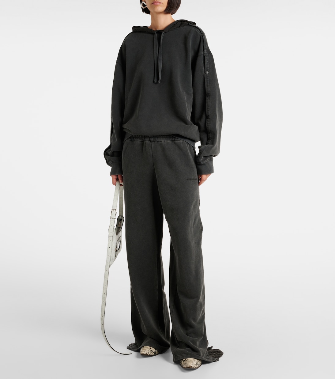 Snap oversized cotton jersey hoodie | Y/Project