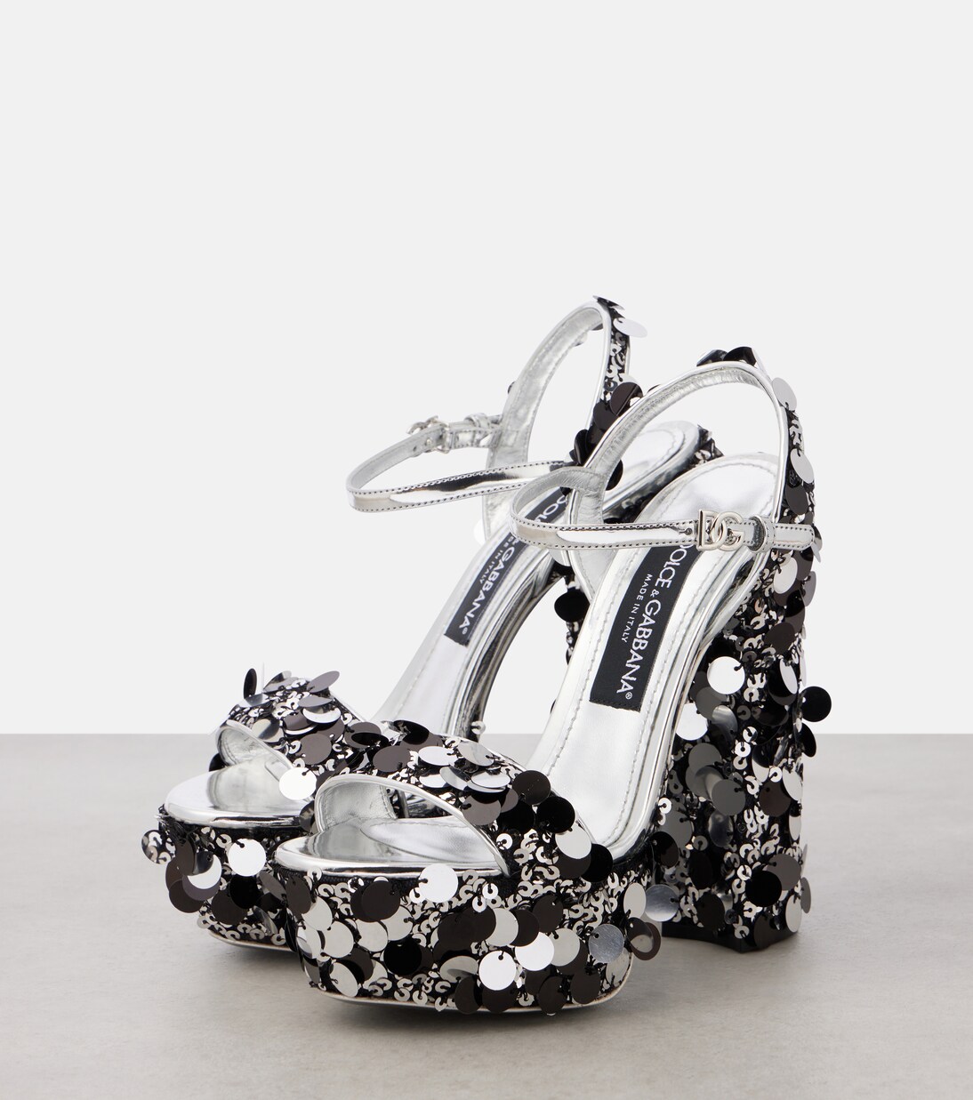 Sequined faux leather platform sandals  | Dolce&Gabbana