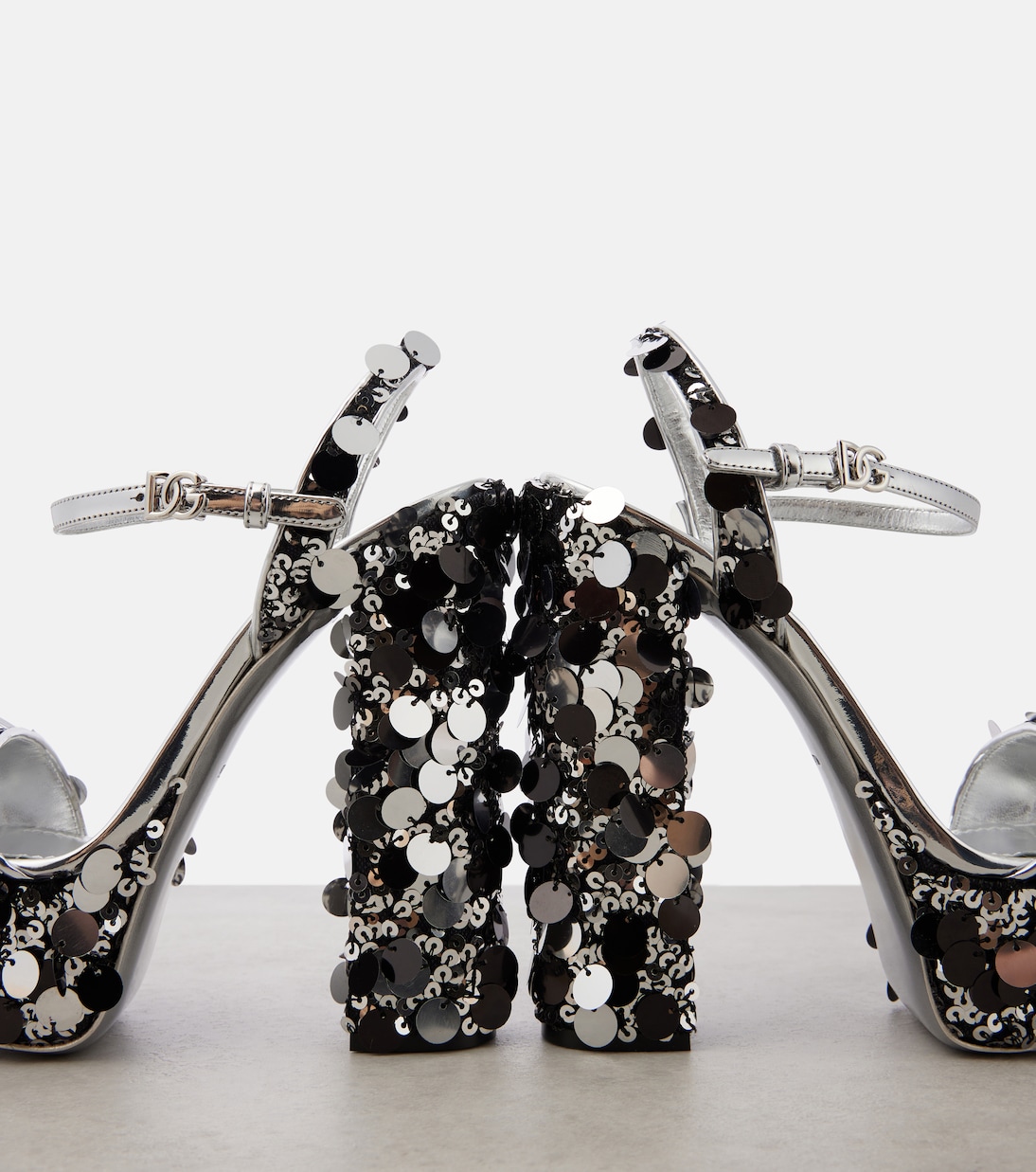 Sequined faux leather platform sandals  | Dolce&Gabbana