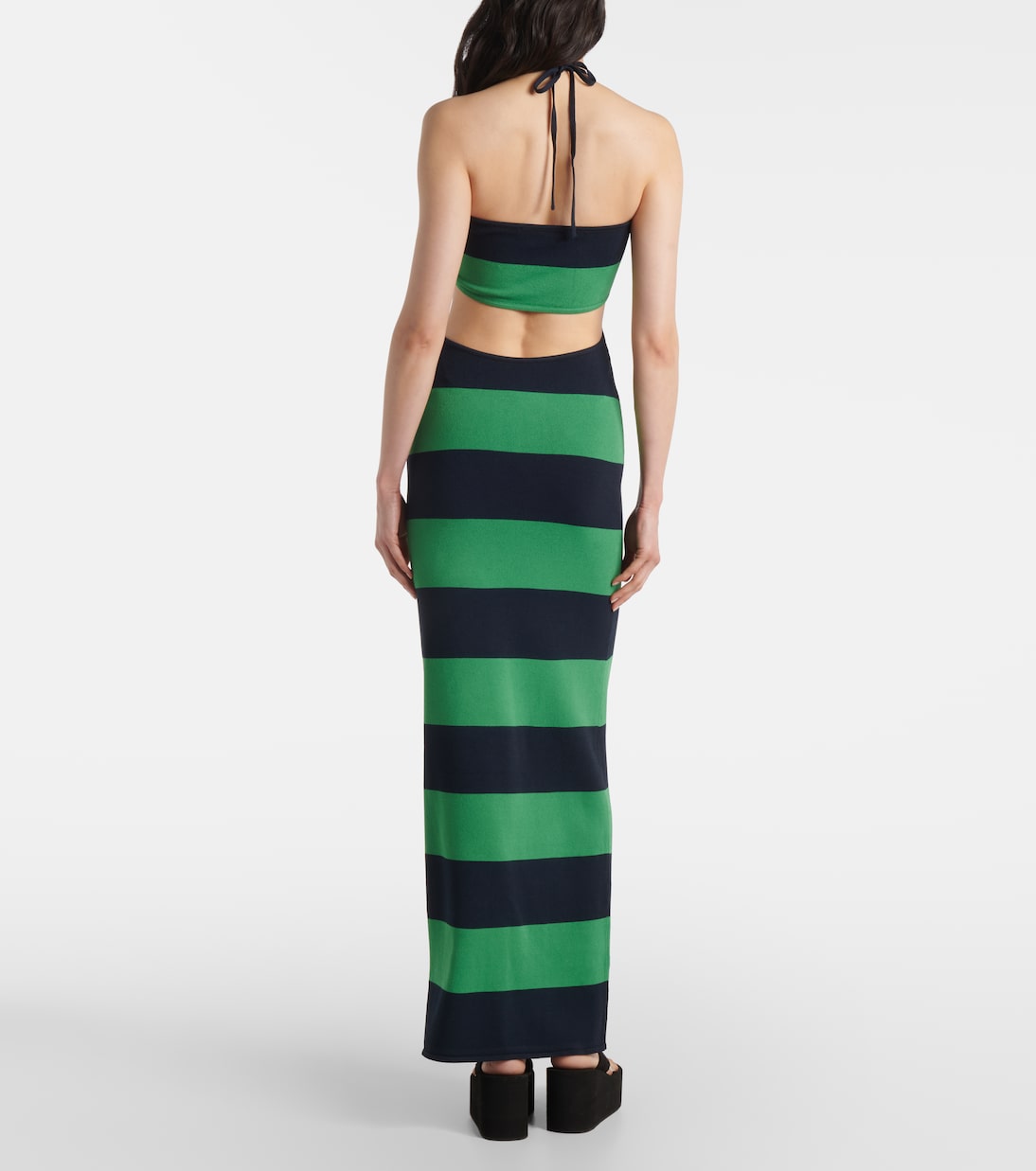 Abito lungo a righe con cut-out | Coperni