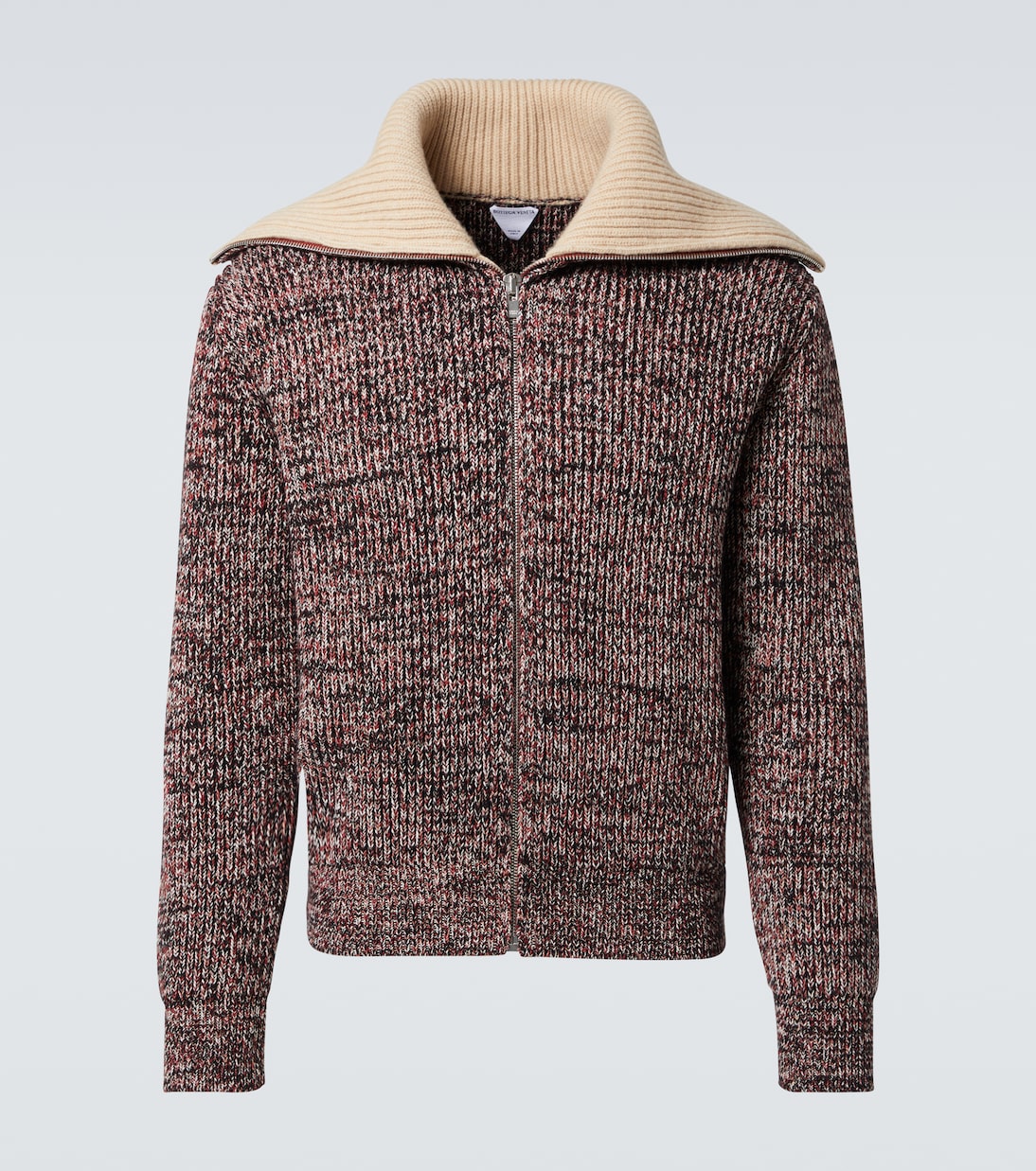 Ribbed-knit cotton and wool zip-up sweater | Bottega Veneta