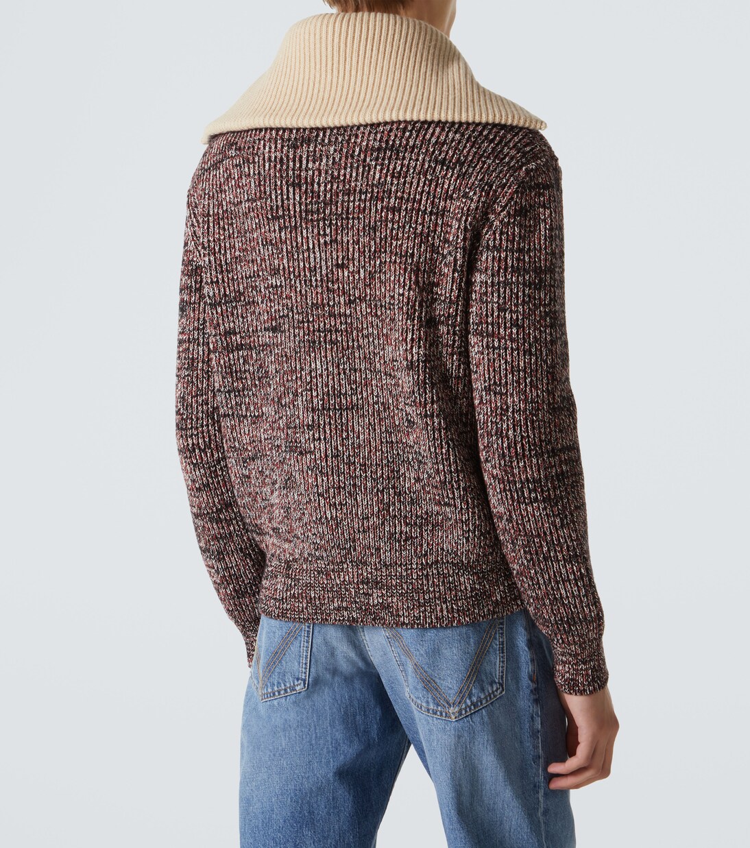 Ribbed-knit cotton and wool zip-up sweater | Bottega Veneta