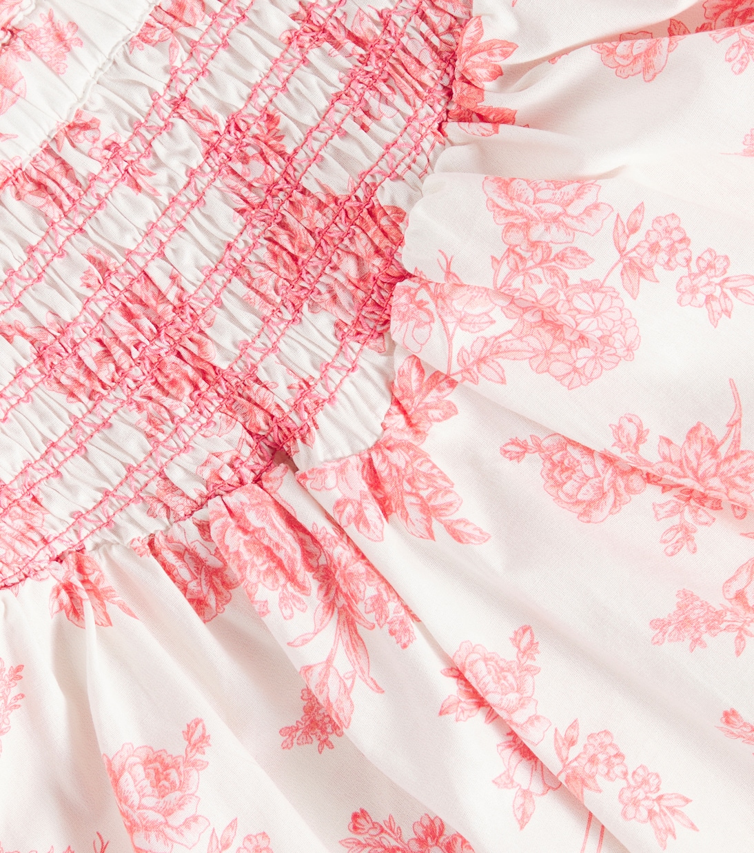 Selene toile de jouy shirred cotton skirt | C'era Una Volta