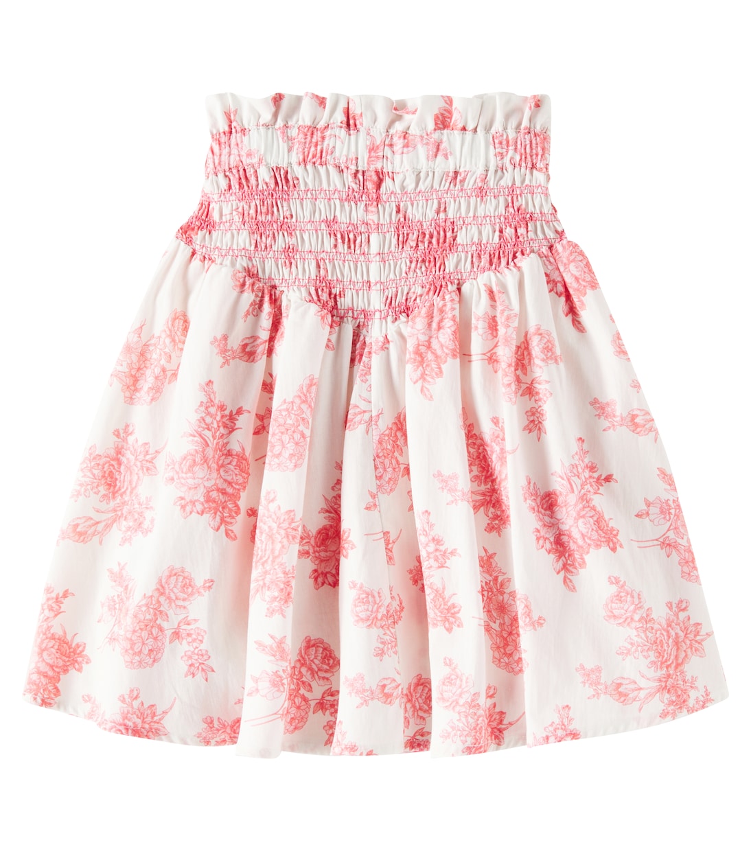 Selene toile de jouy shirred cotton skirt | C'era Una Volta