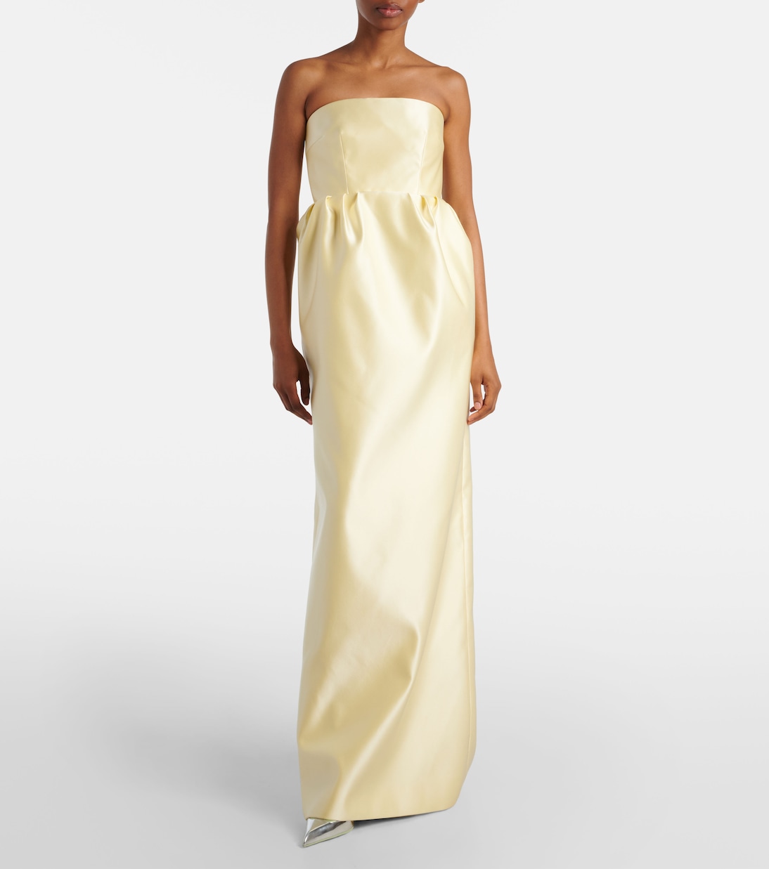 Strapless silk satin gown | Prada
