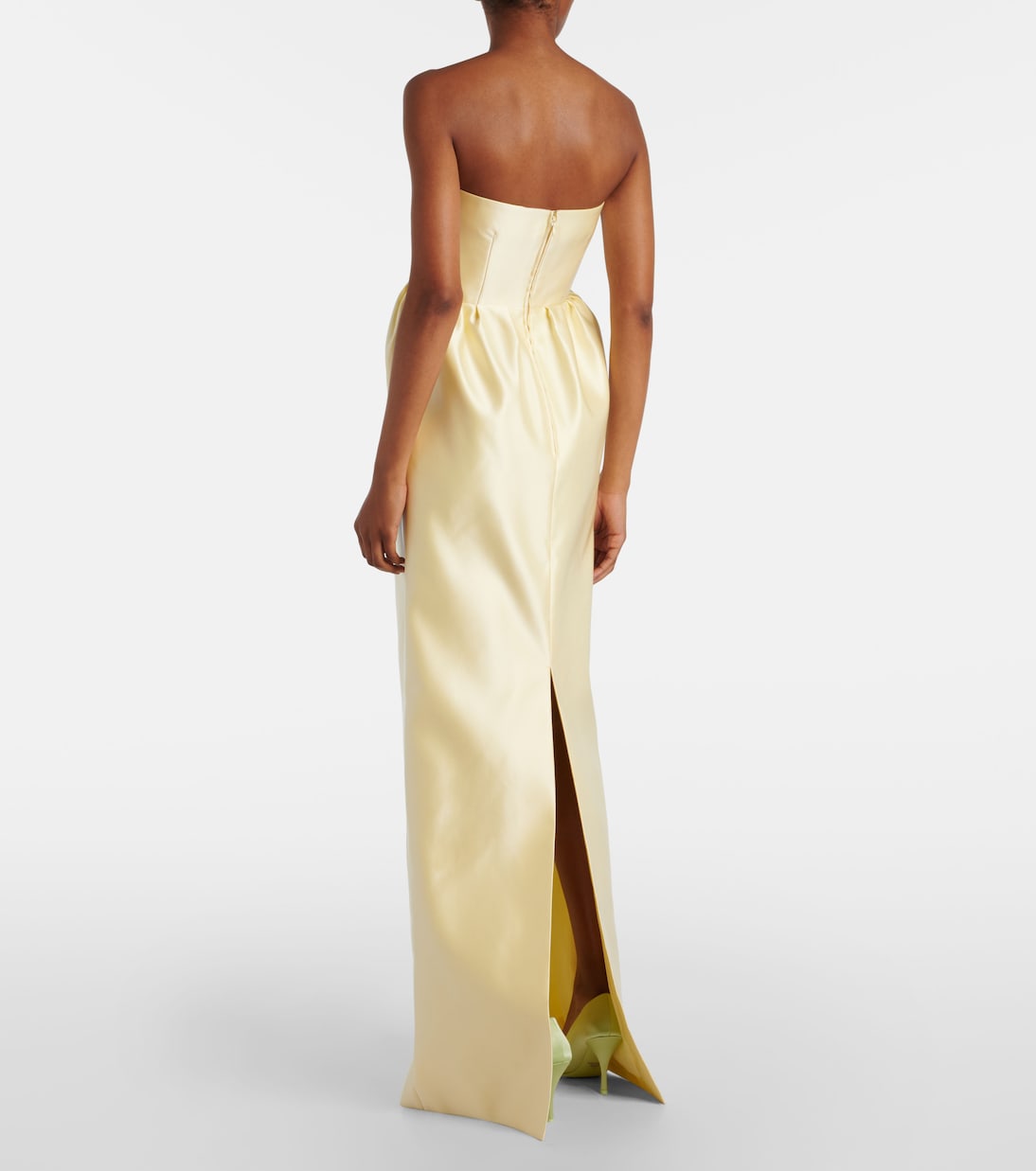 Strapless silk satin gown | Prada