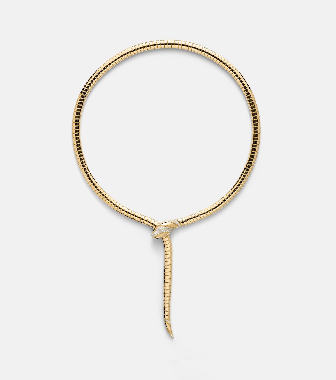 Serpenti Tubogas 18kt gold necklace with diamonds and onyx  | Bvlgari