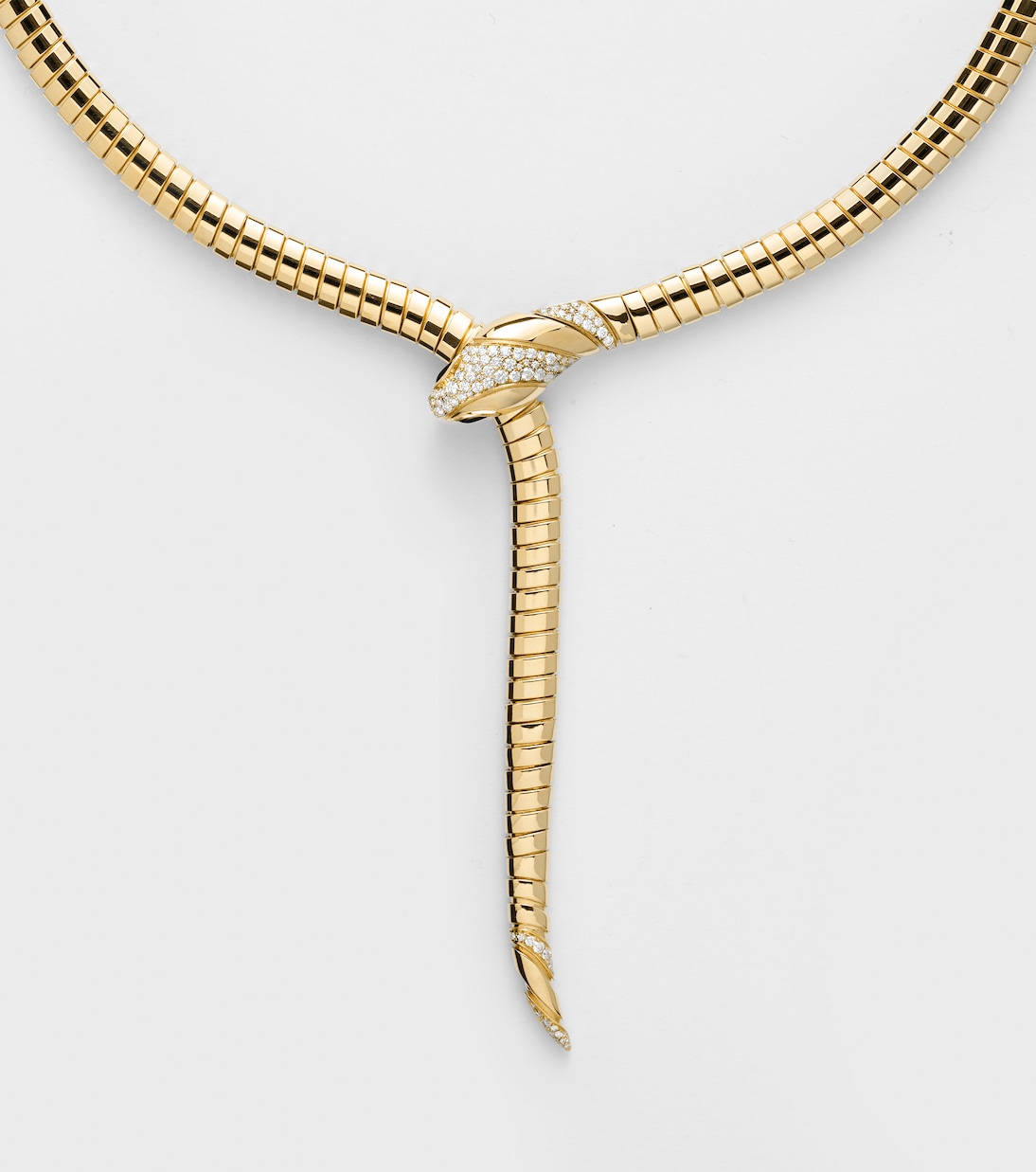 Serpenti Tubogas 18kt gold necklace with diamonds and onyx  | Bvlgari