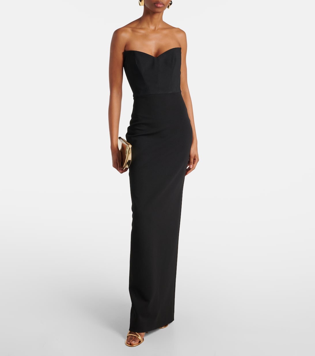 Robe longue Malla en crêpe | Solace London