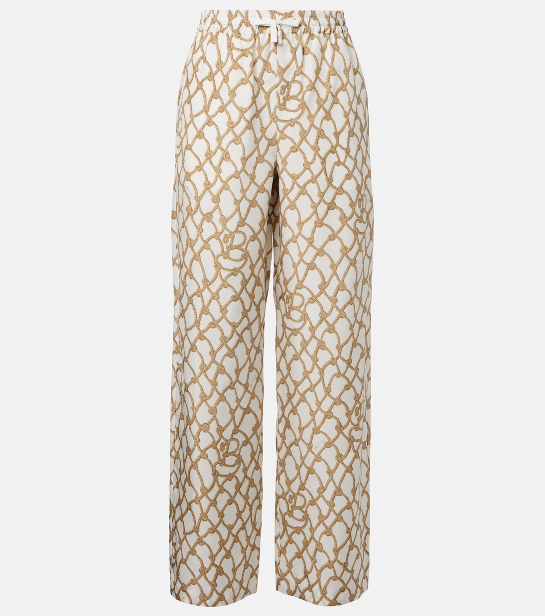 Bedruckte High-Rise-Hose aus Seide | Burberry