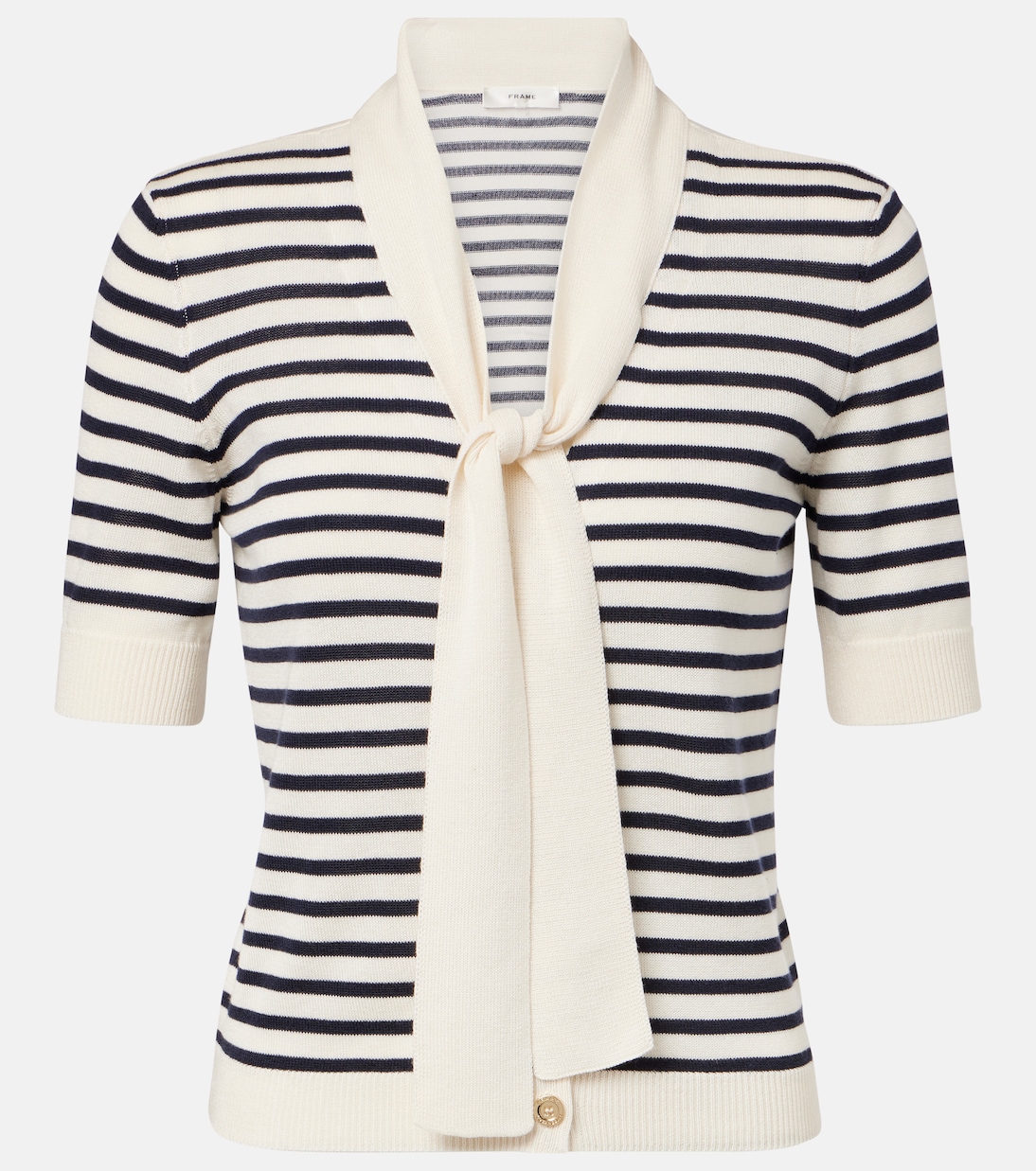 The Sailor striped tie-neck sweater | Frame