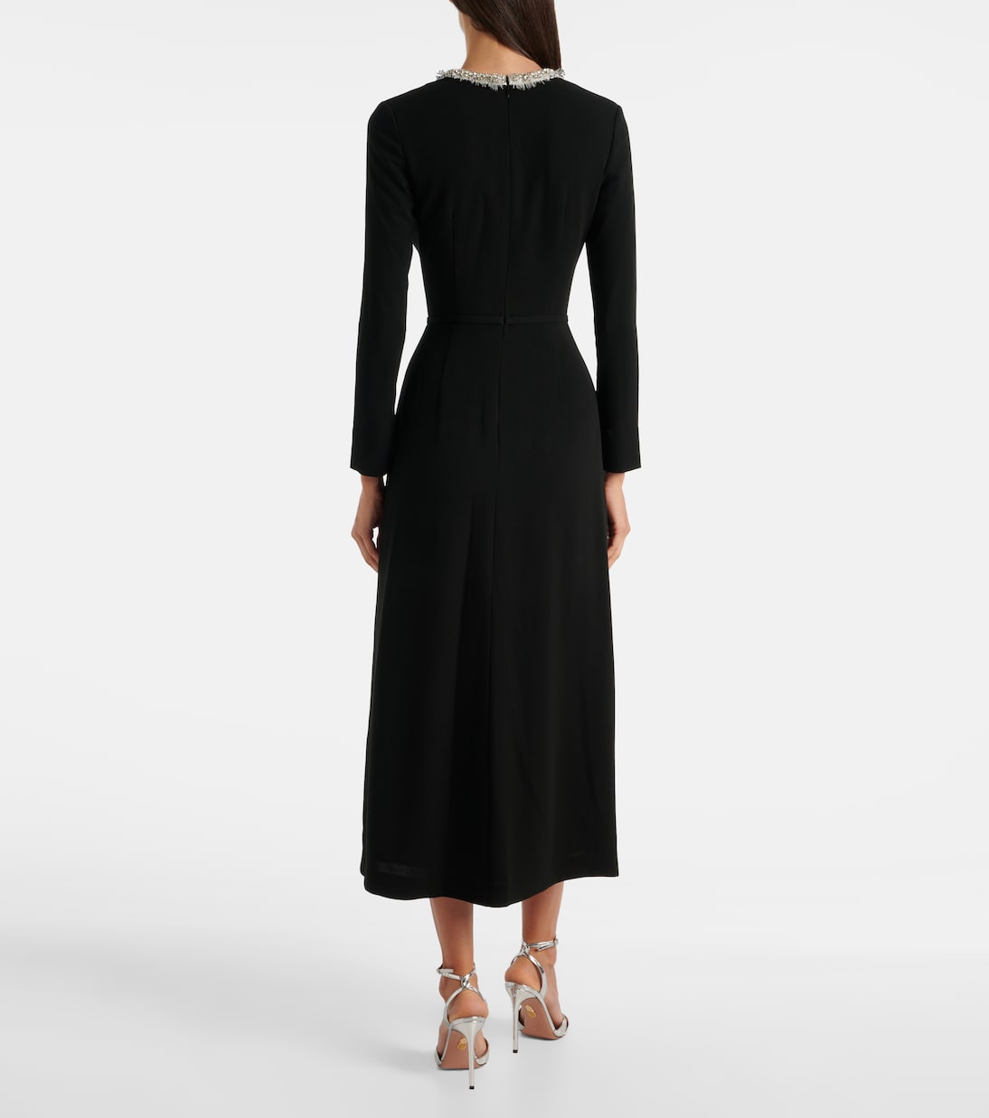 Esther embellished crêpe and plissé midi dress | Simkhai