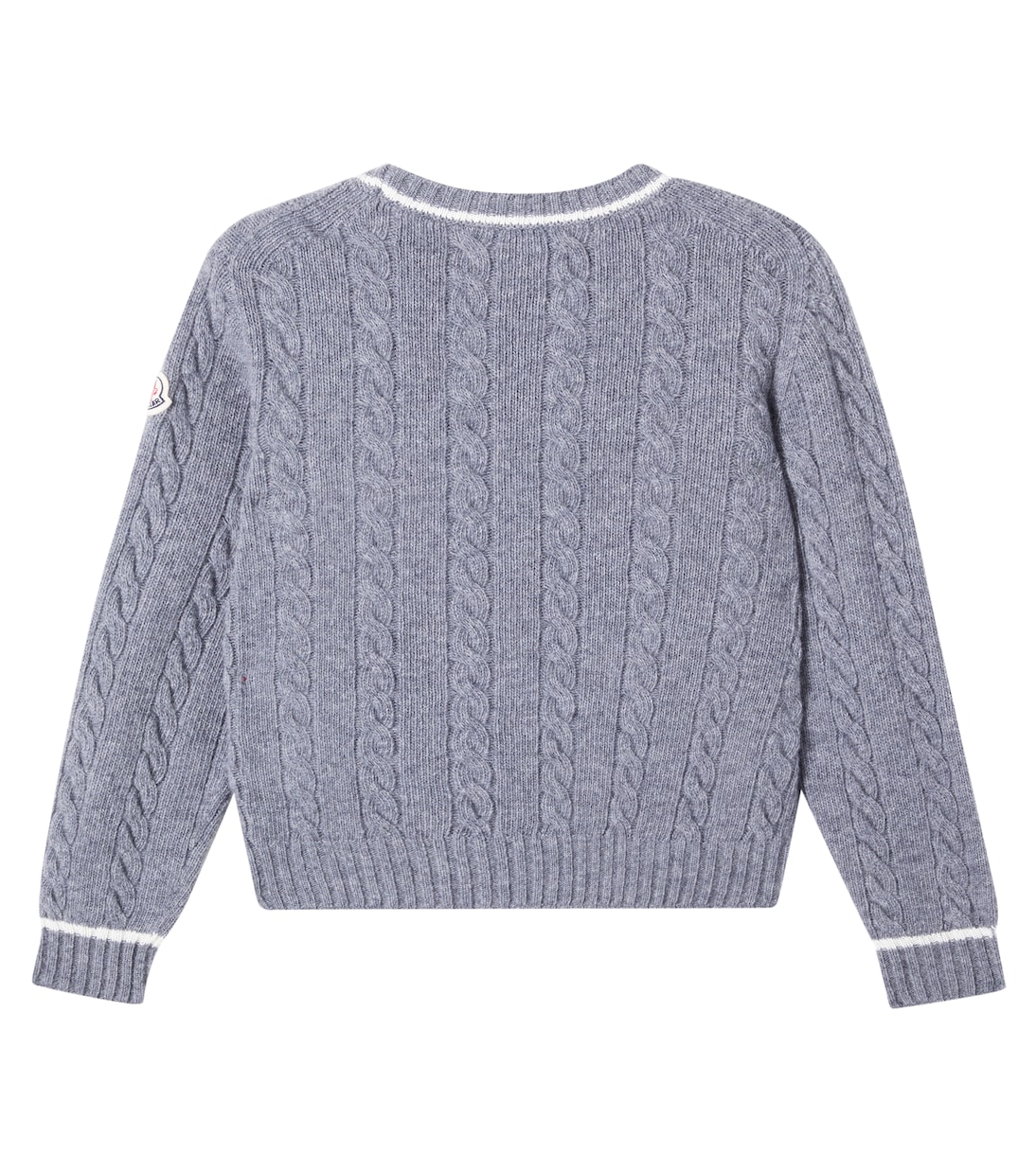 Cable-knit logo virgin wool sweater | Moncler Enfant