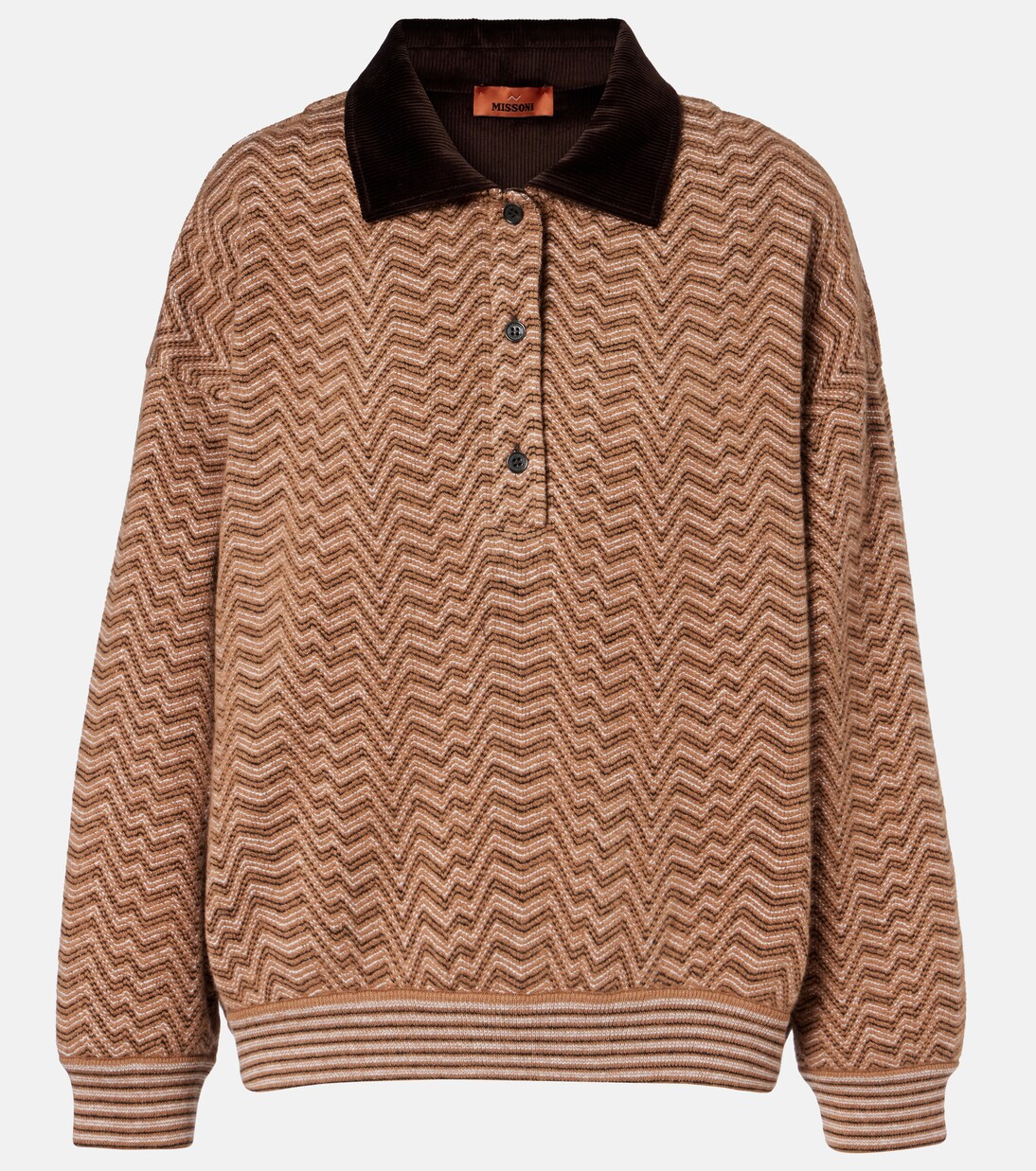 Zigzag  wool and cotton polo sweater | Missoni