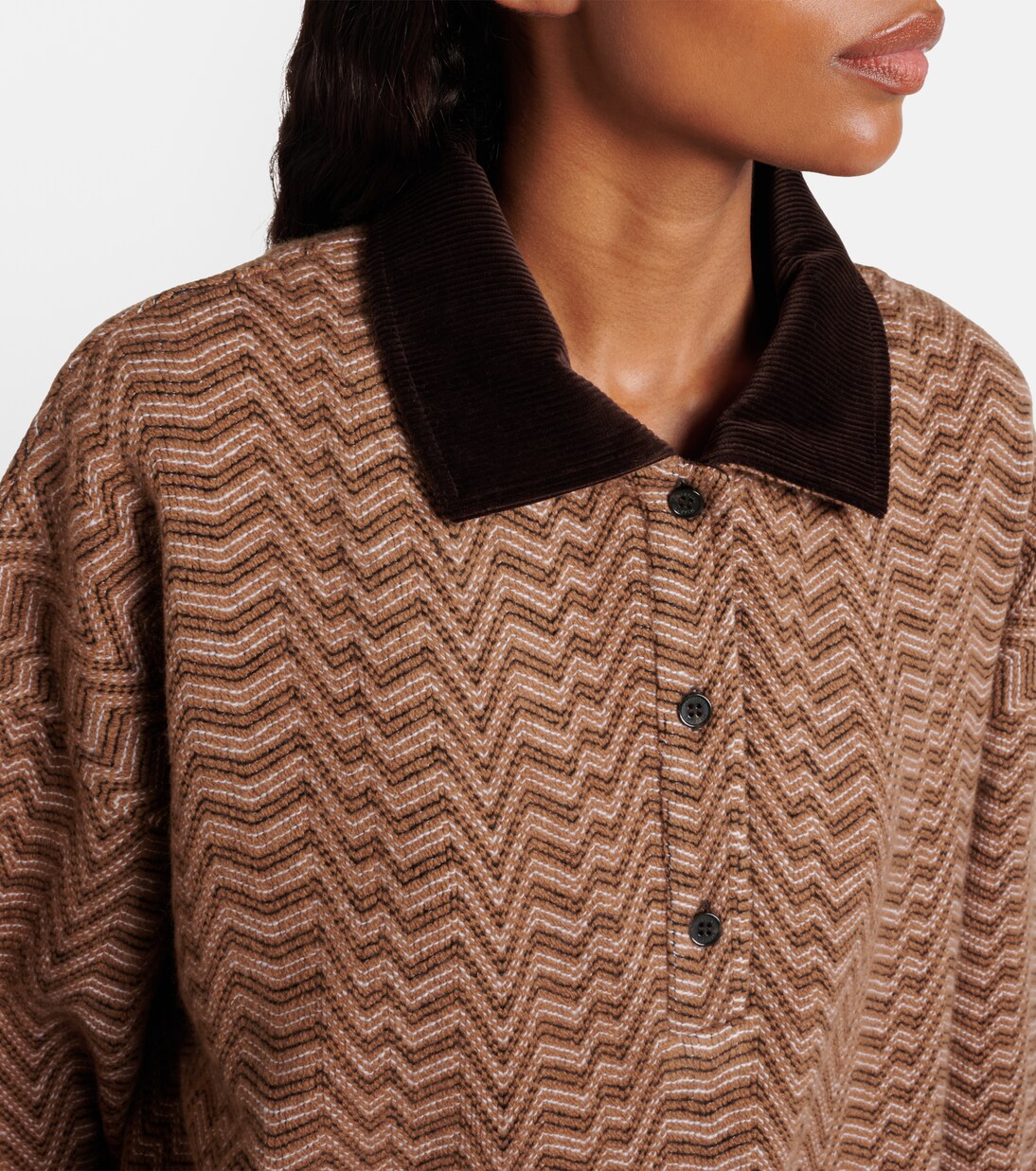 Zigzag  wool and cotton polo sweater | Missoni