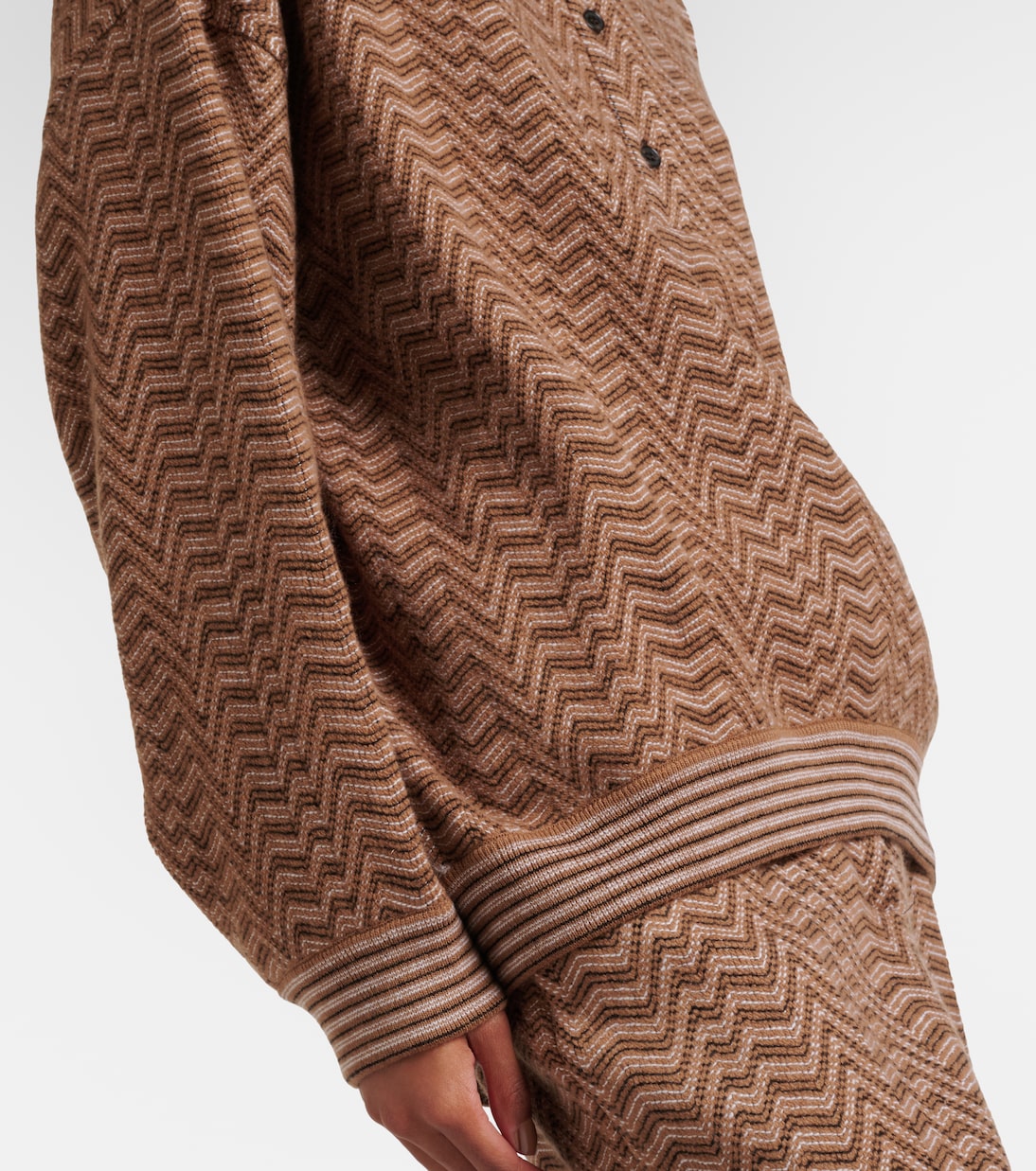 Zigzag  wool and cotton polo sweater | Missoni