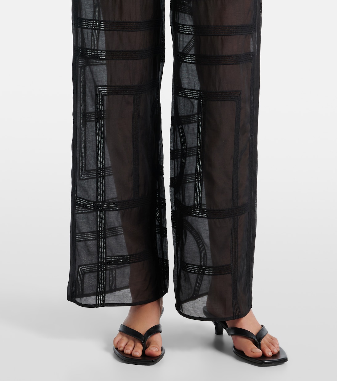 Pantaloni a gamba larga in voile di cotone e seta | Toteme