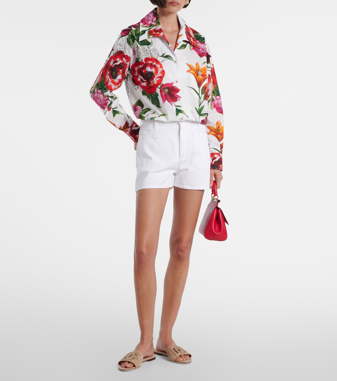 DG crystal-embellished suede slides | Dolce&Gabbana