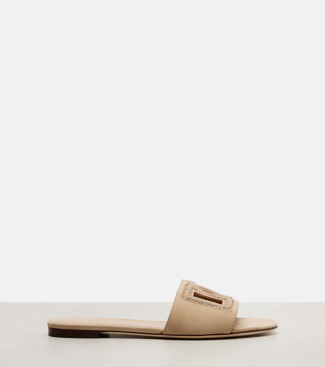 DG crystal-embellished suede slides | Dolce&Gabbana