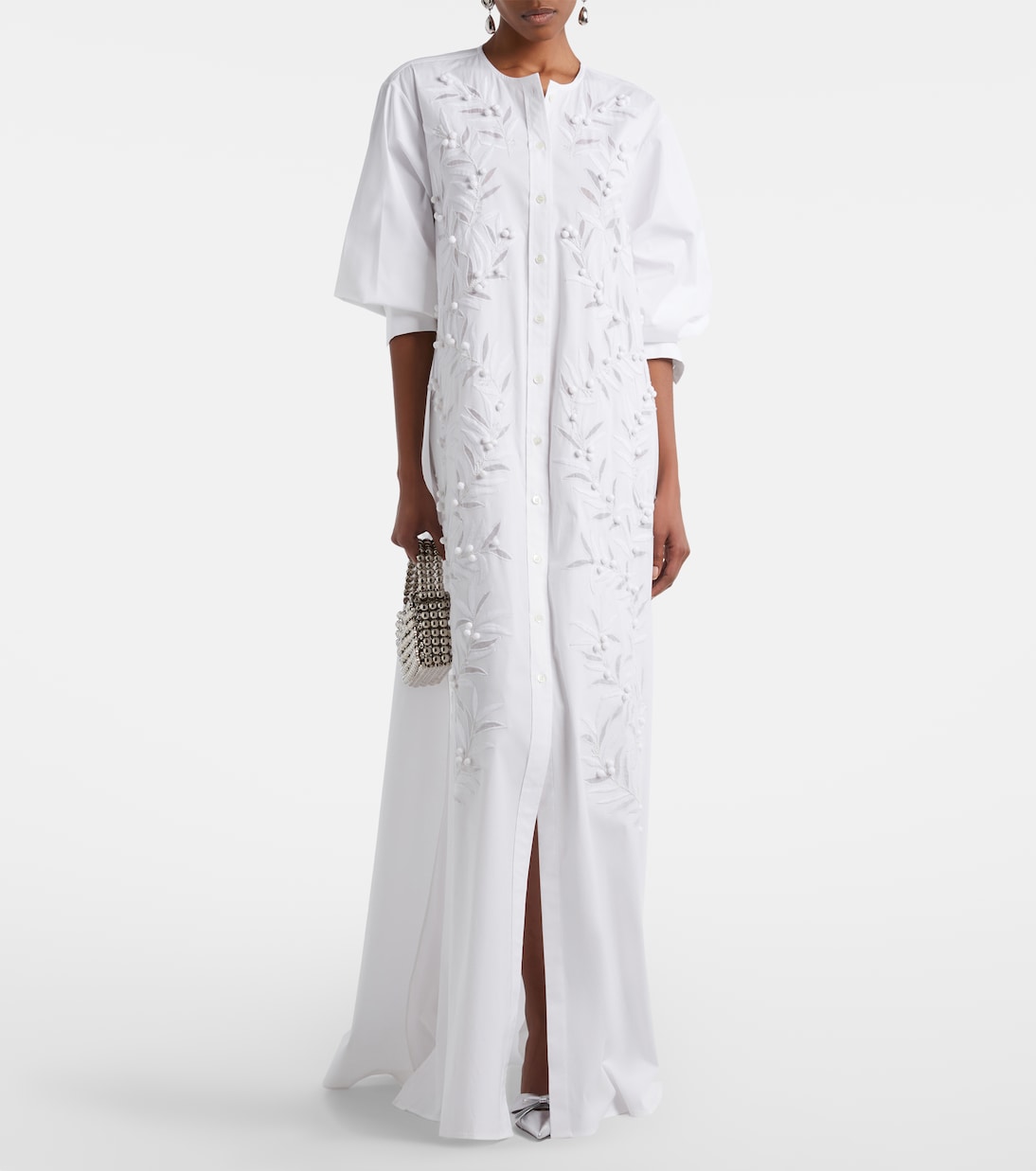 Embroidered cotton-blend gown | Carolina Herrera