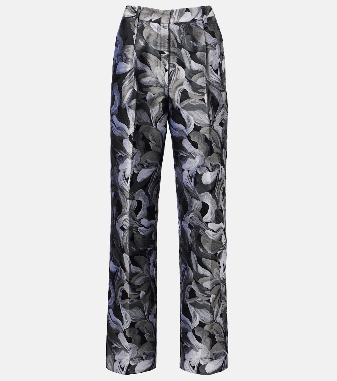 Gerade High-Rise-Hose aus Jacquard | Dries Van Noten