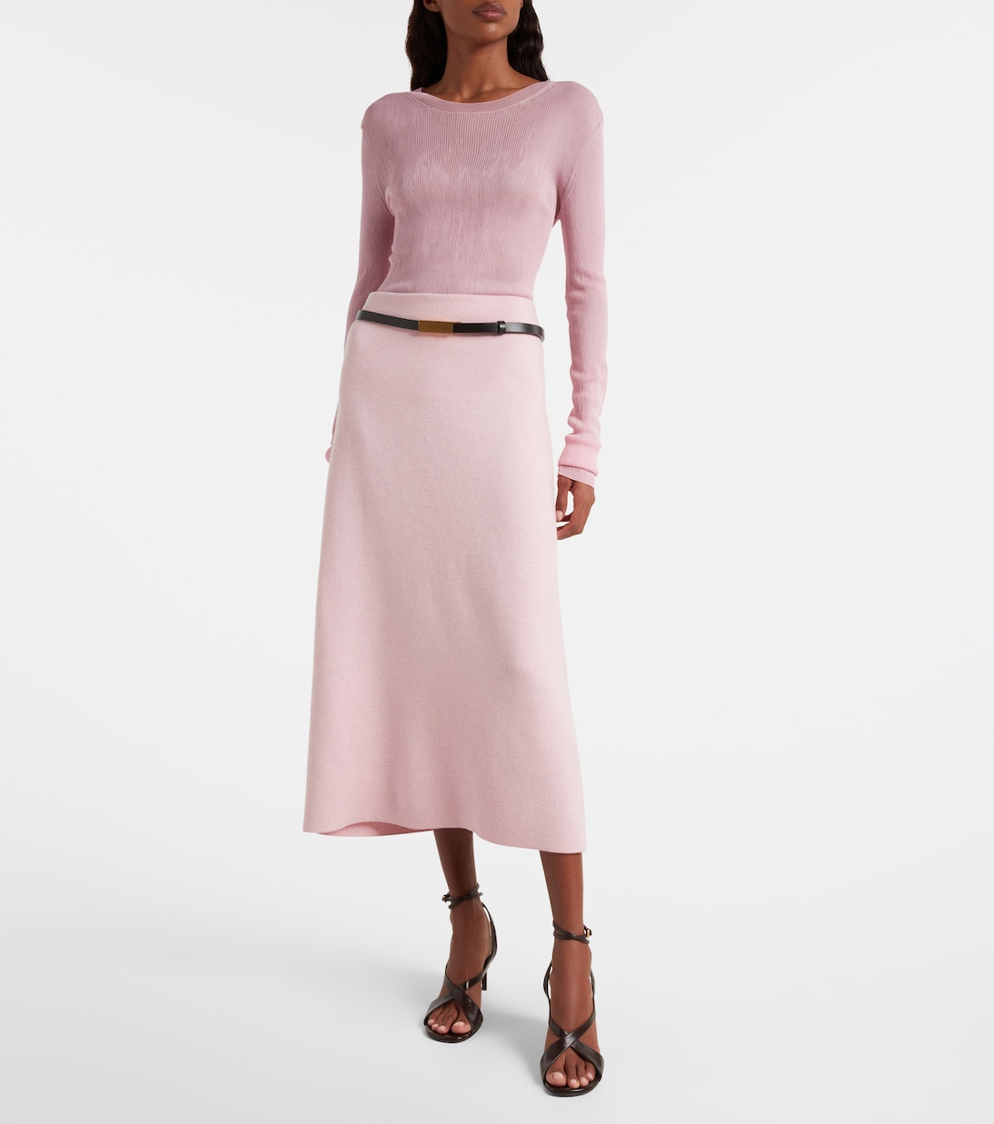 Patri knitted wool midi skirt | Khaite